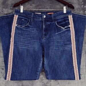 Pilcro Jeans Womens 30 Slim Boyfriend Crop Embroidered Side Stripe Boho Denim